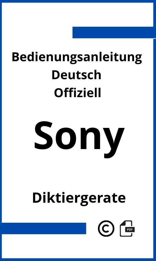 Sony Diktiergerät Bedienungsanleitung