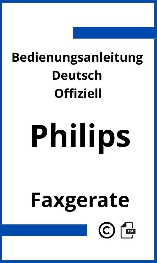 Philips Faxgerät Bedienungsanleitung