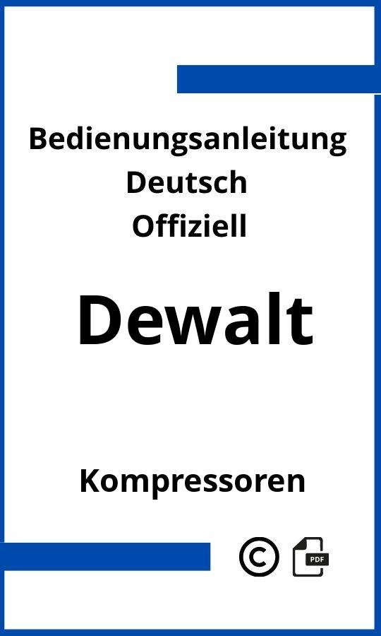 DeWalt Kompressor Bedienungsanleitung