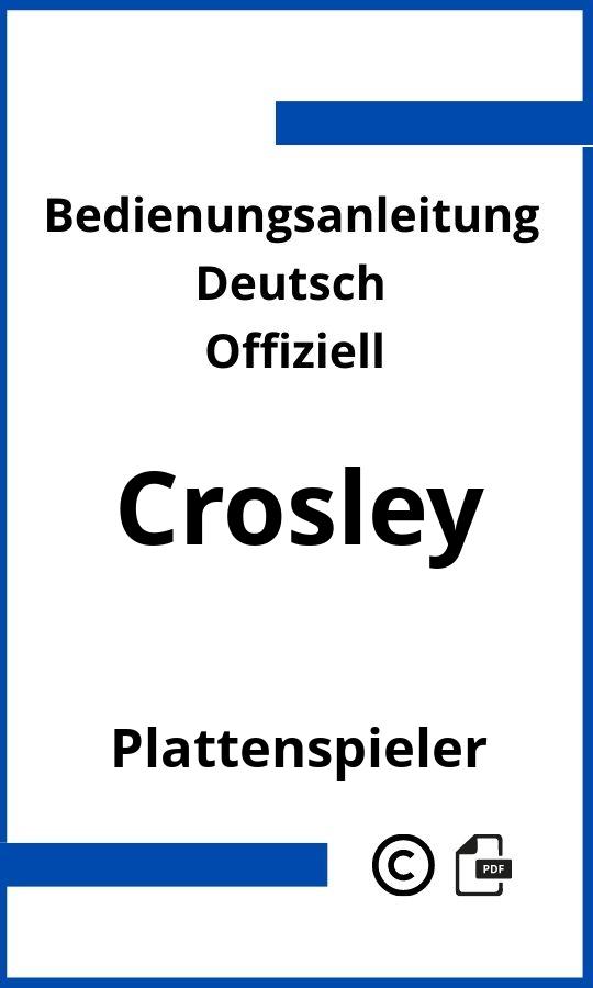 Crosley Plattenspieler Bedienungsanleitung