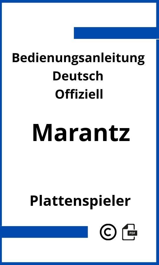 Marantz Plattenspieler Bedienungsanleitung