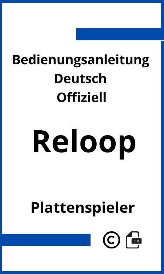 Reloop Plattenspieler Bedienungsanleitung