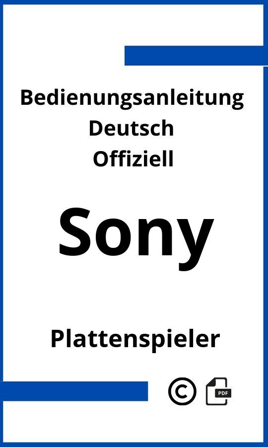 Sony Plattenspieler Bedienungsanleitung
