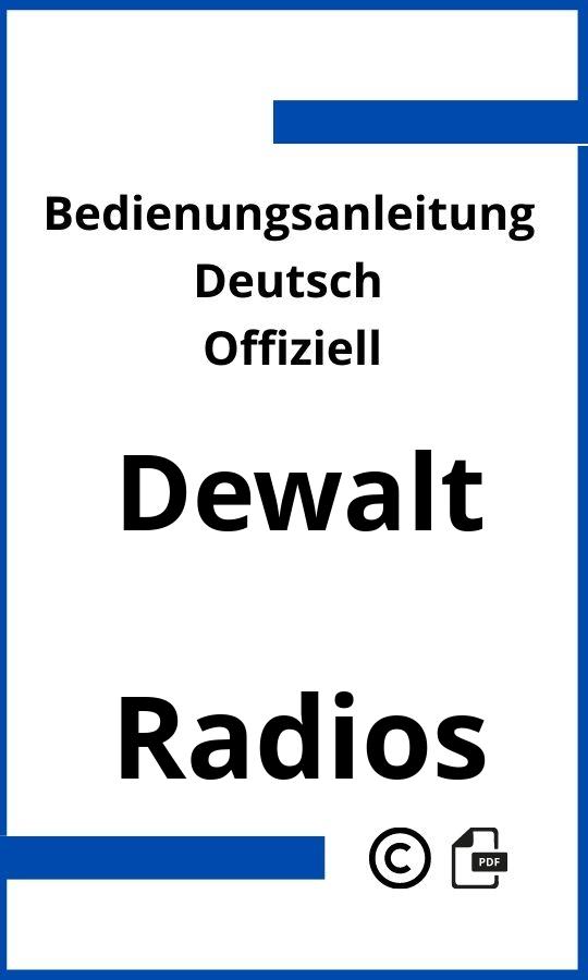 DeWalt Radio Bedienungsanleitung