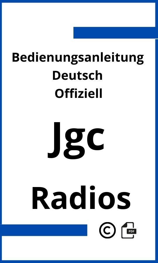 JGC Radio Bedienungsanleitung