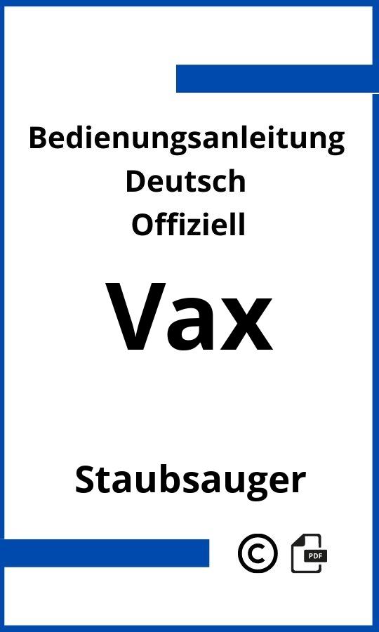 Vax Staubsauger Bedienungsanleitung